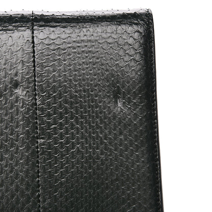 Saint Laurent Snakeskin Monogram Envelope Chain Wallet Dark Green 10 of 13