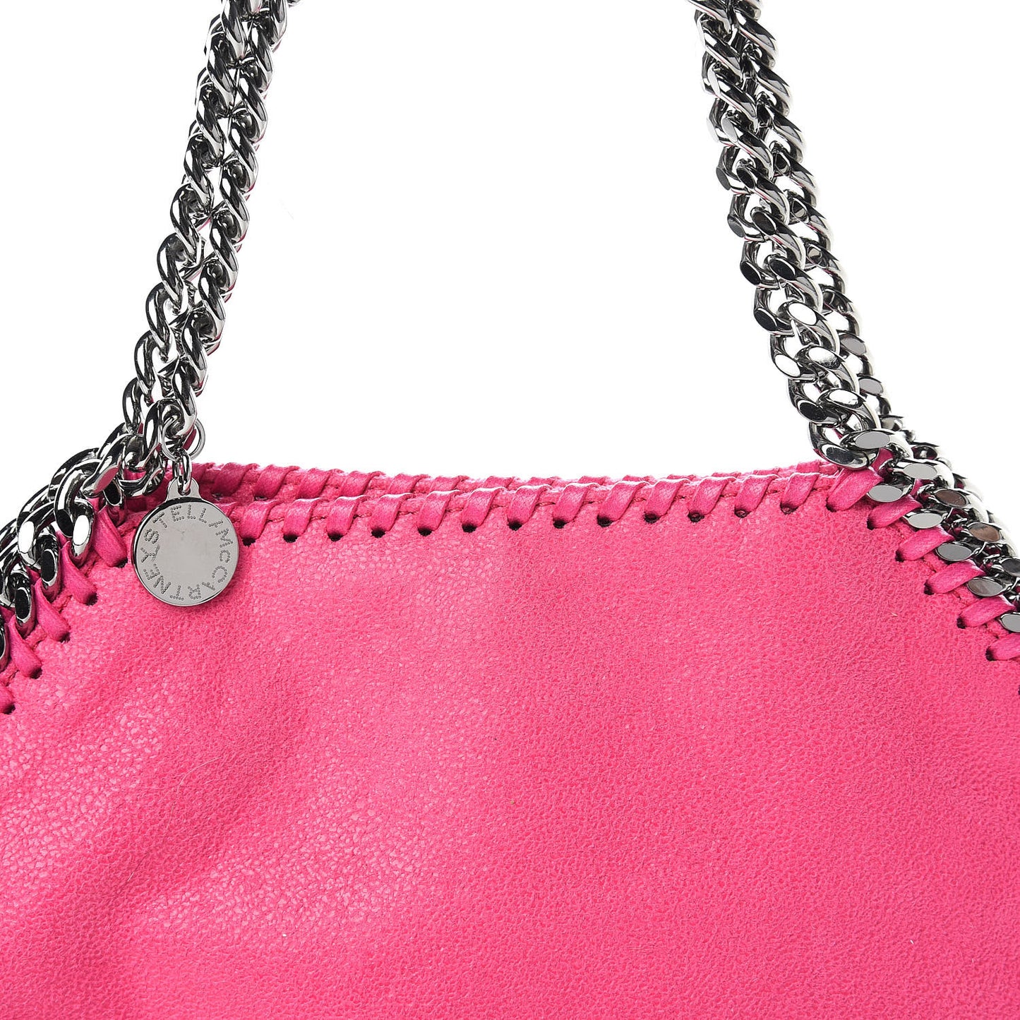 Shaggy Deer Mini Falabella Fold Over Tote Hot Pink