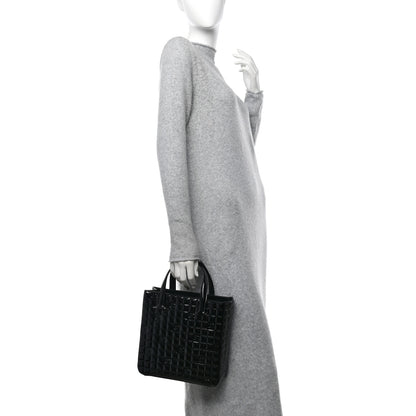 Chanel Patent Chocolate Bar Quilted Tote Black 2 of 11