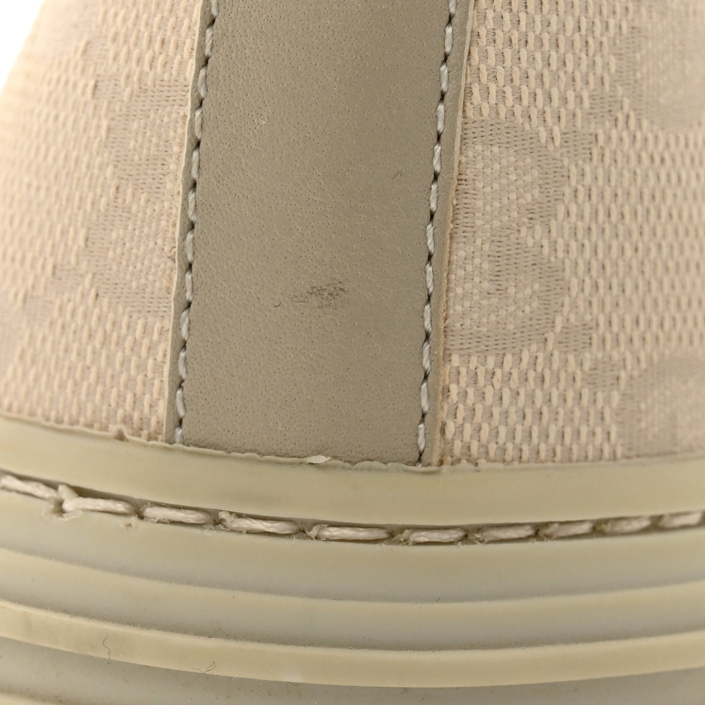 Washed Cotton GG Monogram Calfskin Womens Low Top Sneakers 40 White Mystic White Great White