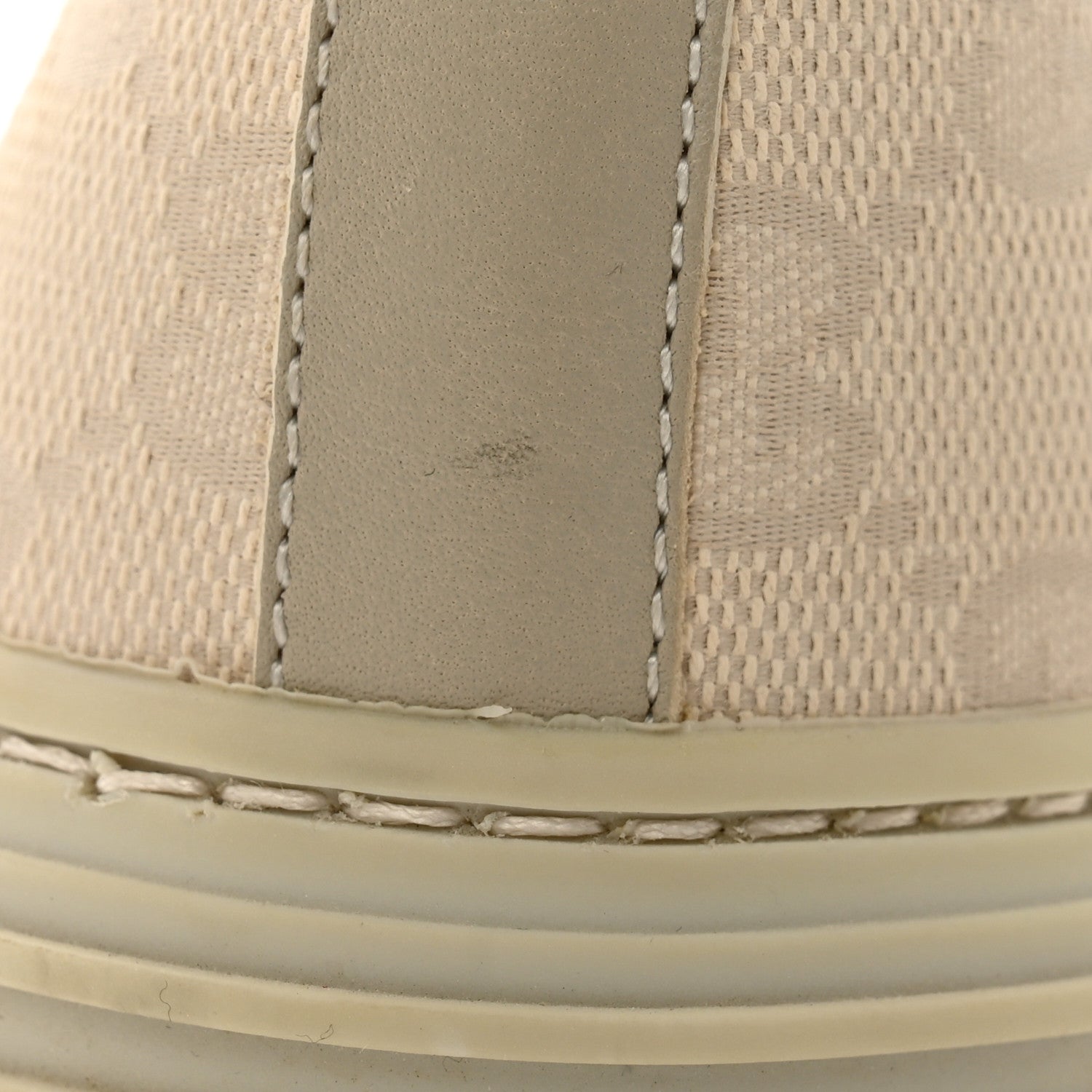 Gucci Washed Cotton GG Monogram Calfskin Womens Low Top Sneakers 40 White Mystic White Great White 11 of 11