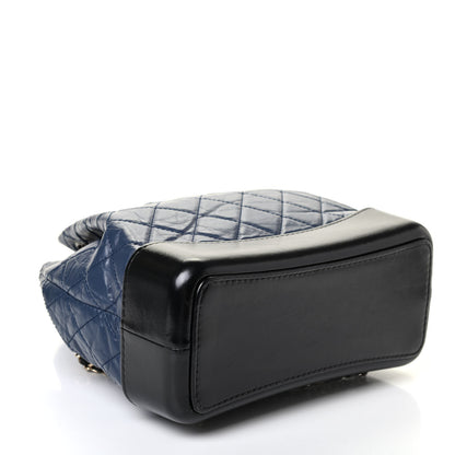 Chanel Aged Calfskin Quilted Gabrielle Backpack Navy Black 3 of 5
