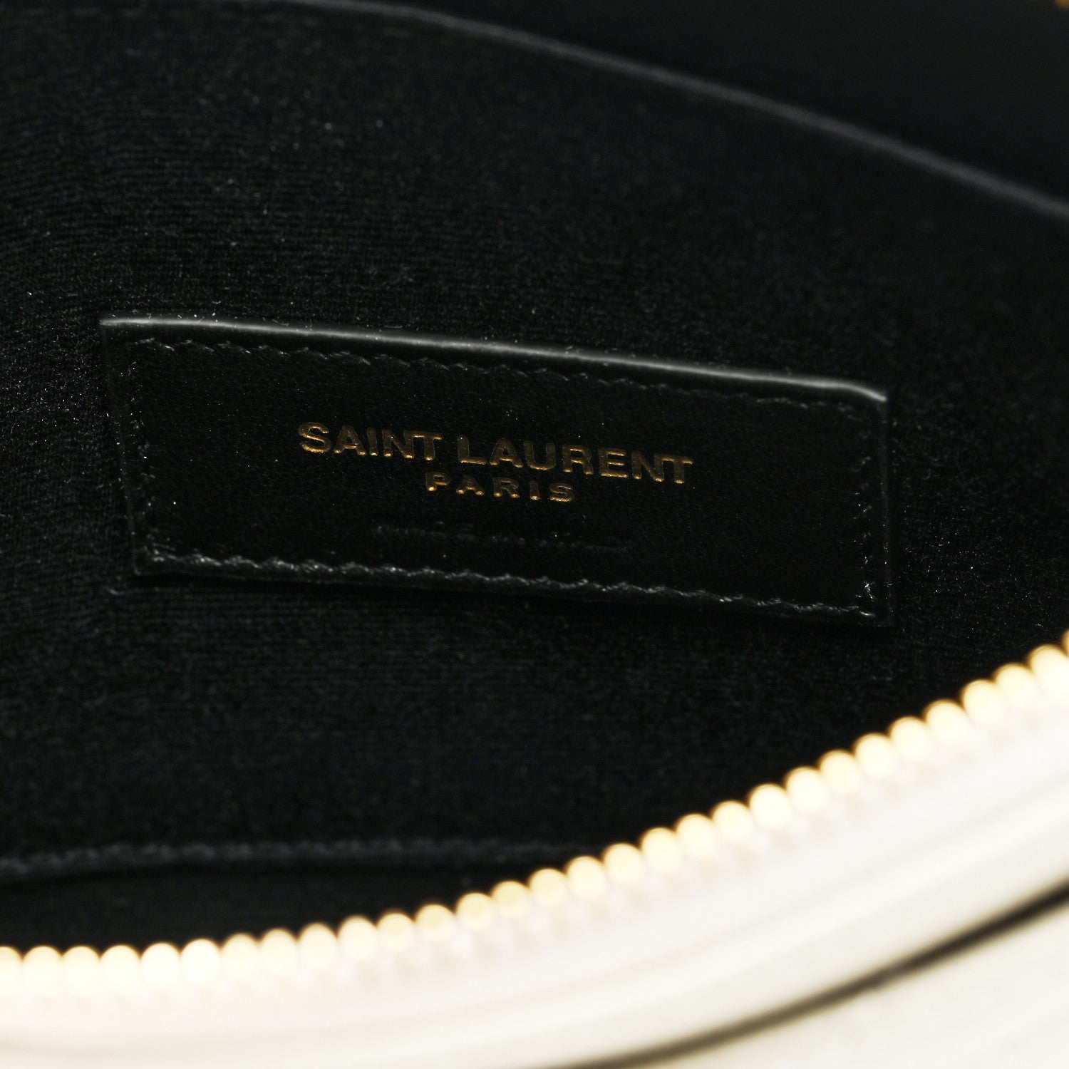 Saint Laurent Grain De Poudre Chevron Monogram Bill Pouch Crema Soft 6 of 6