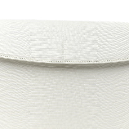 Balenciaga Patent Calfskin Lizard Embossed Medium Ghost Shoulder Bag Optic White 8 of 12
