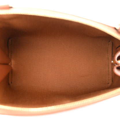 Celine Triomphe Canvas Lambskin Clutch On Chain Tan 5 of 10