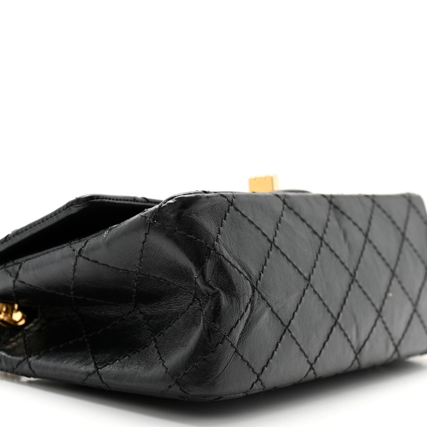 Aged Calfskin Quilted 2.55 Reissue Mini Flap Black