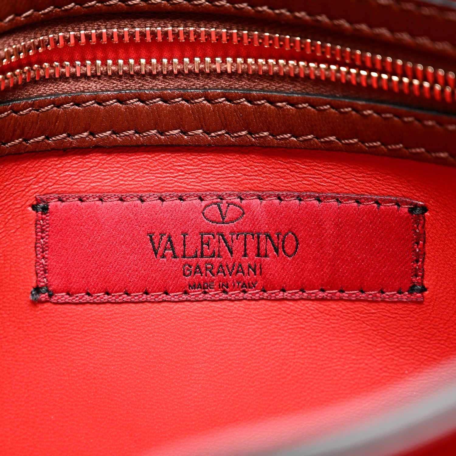 Valentino Garavani Nappa Rockstud Wristlet Clutch Brown 6 of 7