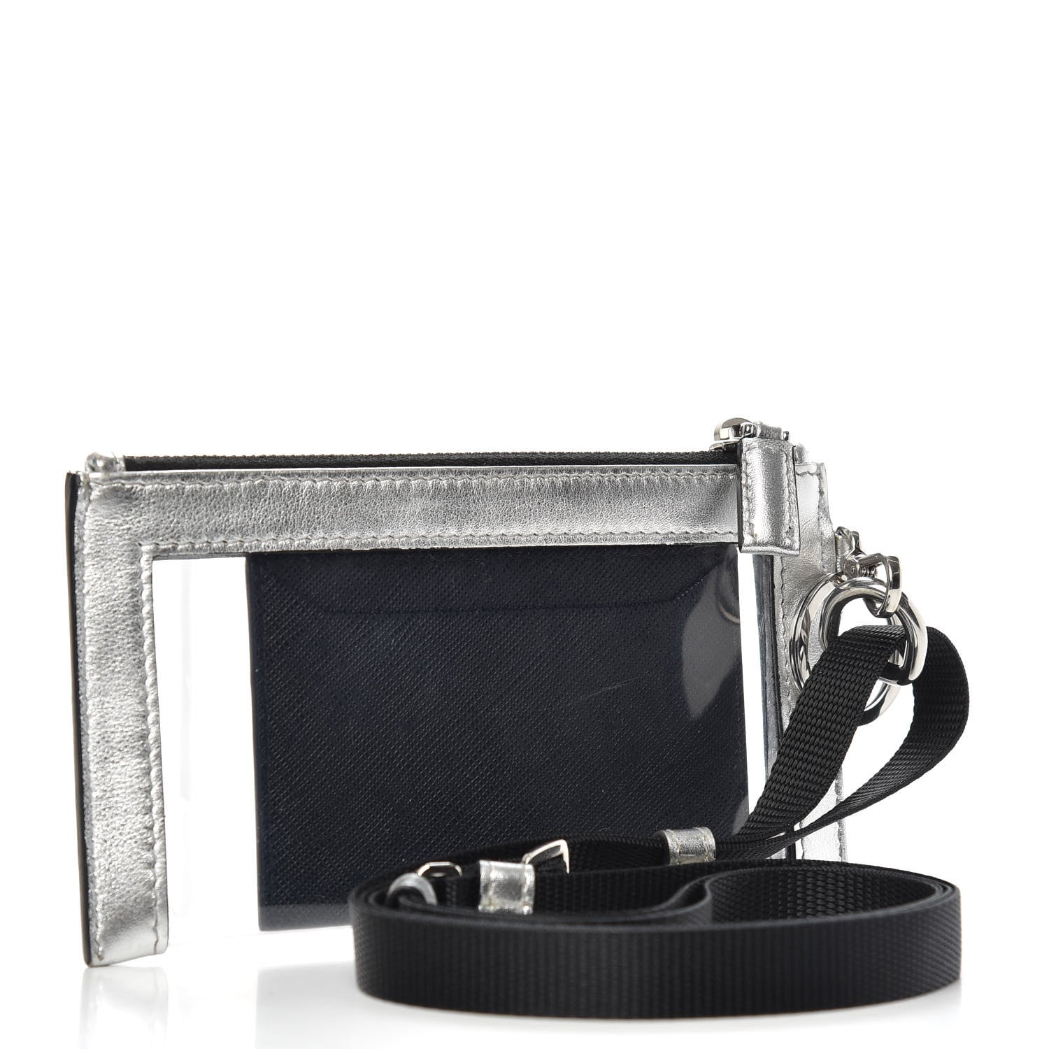 Prada Vernice Plexiglass Card Holder Argento 4 of 8