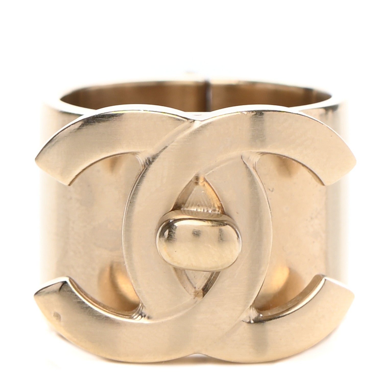 Chanel Metal CC Ring 54 7 Gold 1 of 4