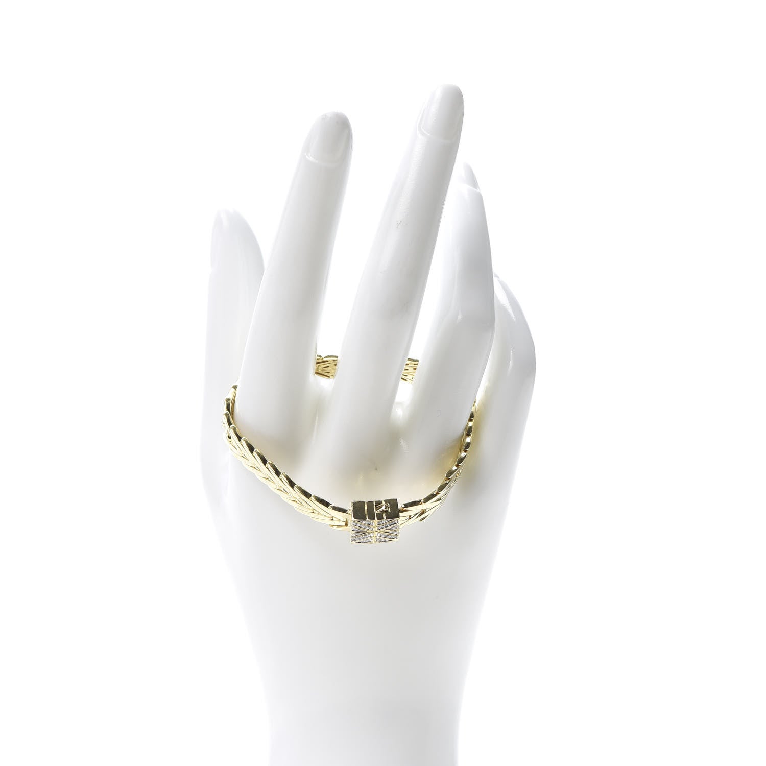 John Hardy 18K Yellow Gold Diamond 9mm Modern Chain Bracelet 2 of 5
