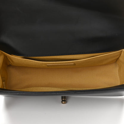 Chanel Lambskin Quilted Medium Boy Studded Handle Flap Black Gold 5 of 13