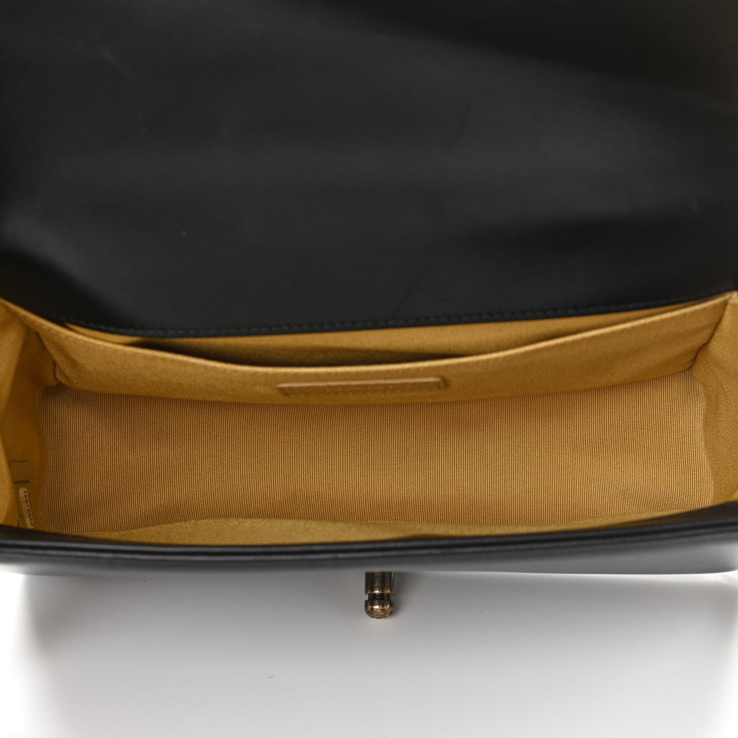 Lambskin Quilted Medium Boy Studded Handle Flap Black Gold