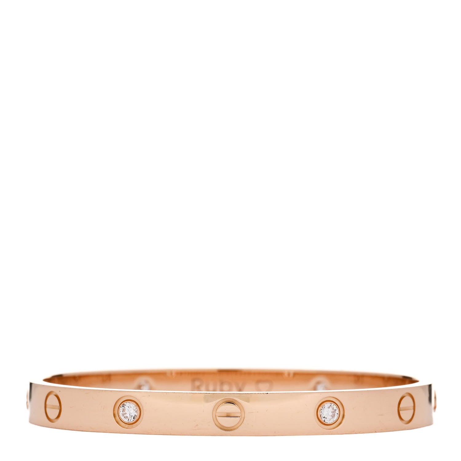 Cartier 18K Pink Gold 4 Diamond LOVE Bracelet 16 3 of 10