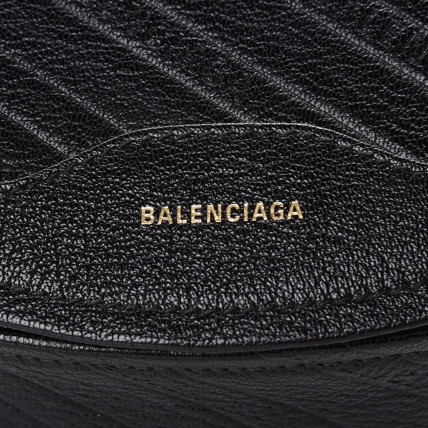 Shiny Goatskin Allover Logo Embossed XS Souvenir Belt Bag Black