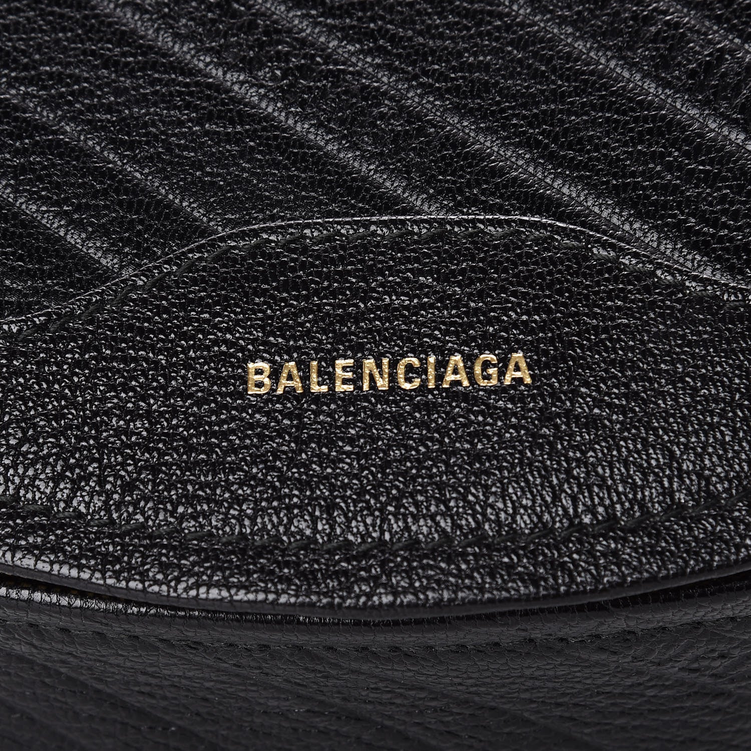 Balenciaga Shiny Goatskin Allover Logo Embossed XS Souvenir Belt Bag Black 9 of 10