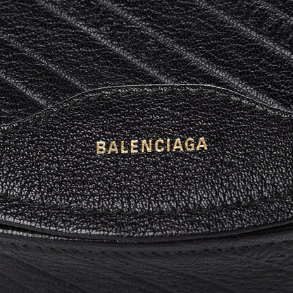 Balenciaga Shiny Goatskin Allover Logo Embossed XS Souvenir Belt Bag Black 9 of 10