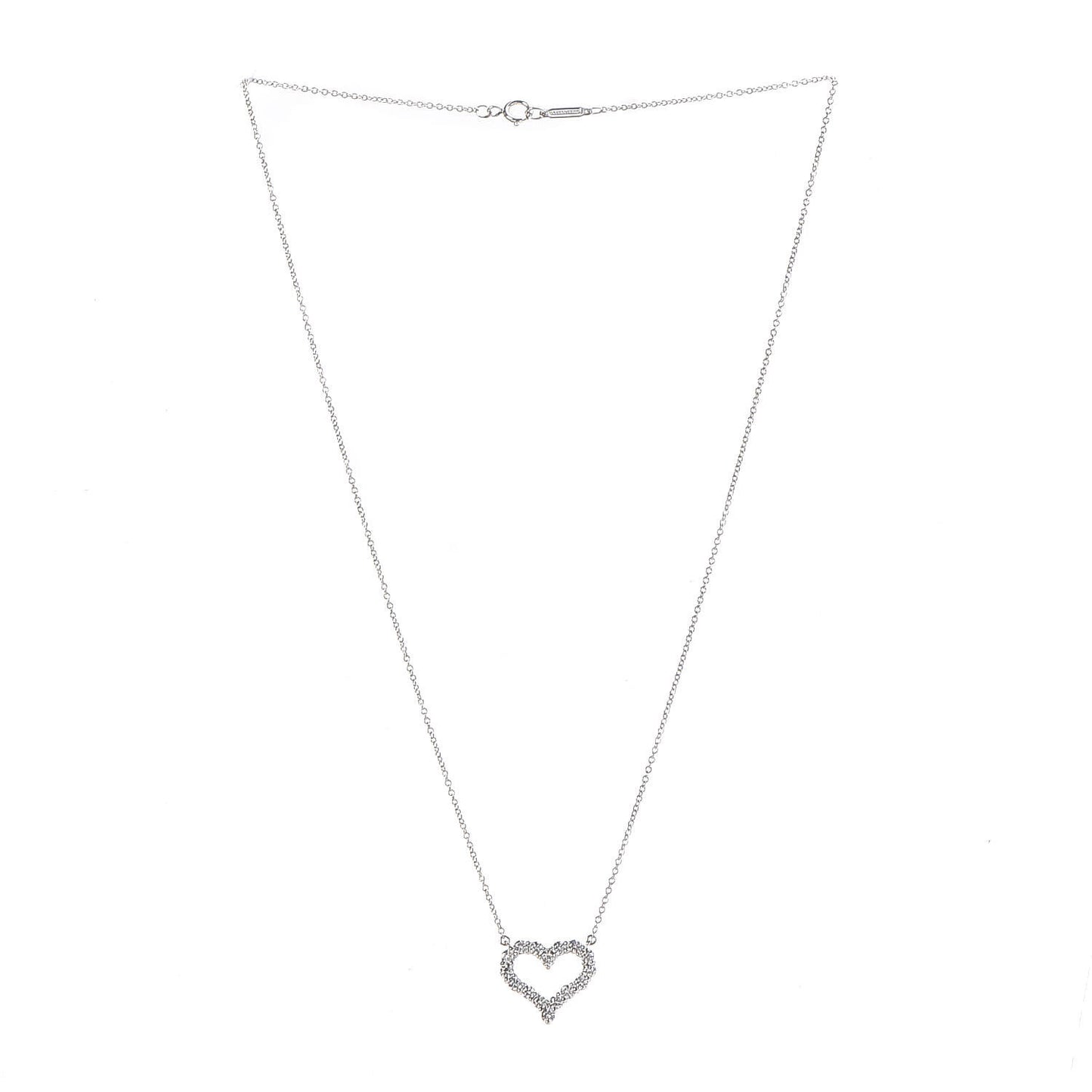 Platinum Diamond Small Heart Pendant Necklace