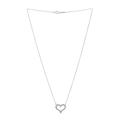 Tiffany Platinum Diamond Small Heart Pendant Necklace 3 of 6