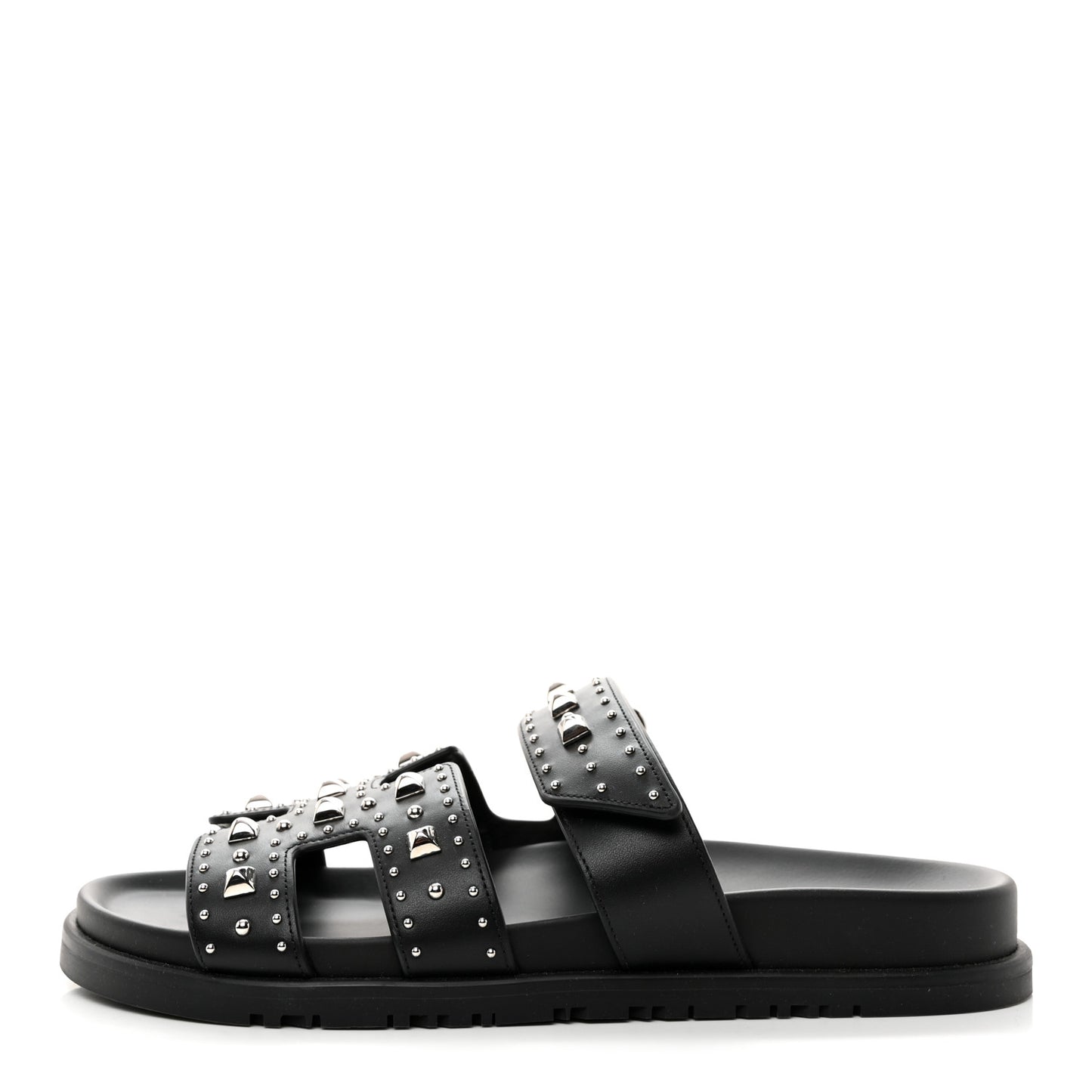 Calfskin Studded Womens Chypre Sandals 38 Black