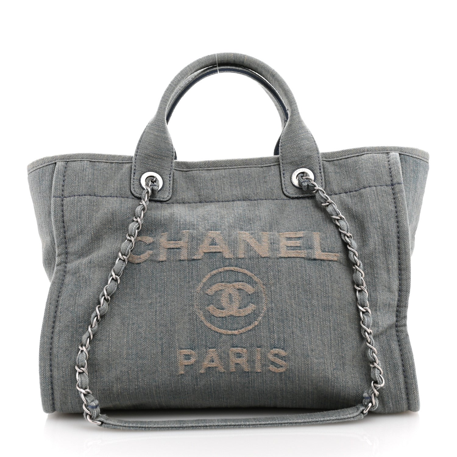 Chanel Denim Small Deauville Tote Light Blue 1 of 11
