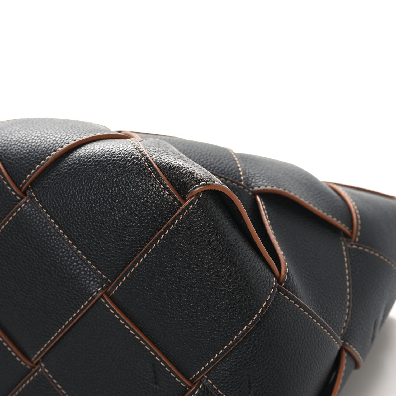 Loewe Soft Grained Calfskin Woven Basket Bag Black Tan 11 of 12