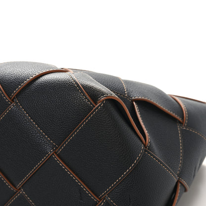 Loewe Soft Grained Calfskin Woven Basket Bag Black Tan 11 of 12