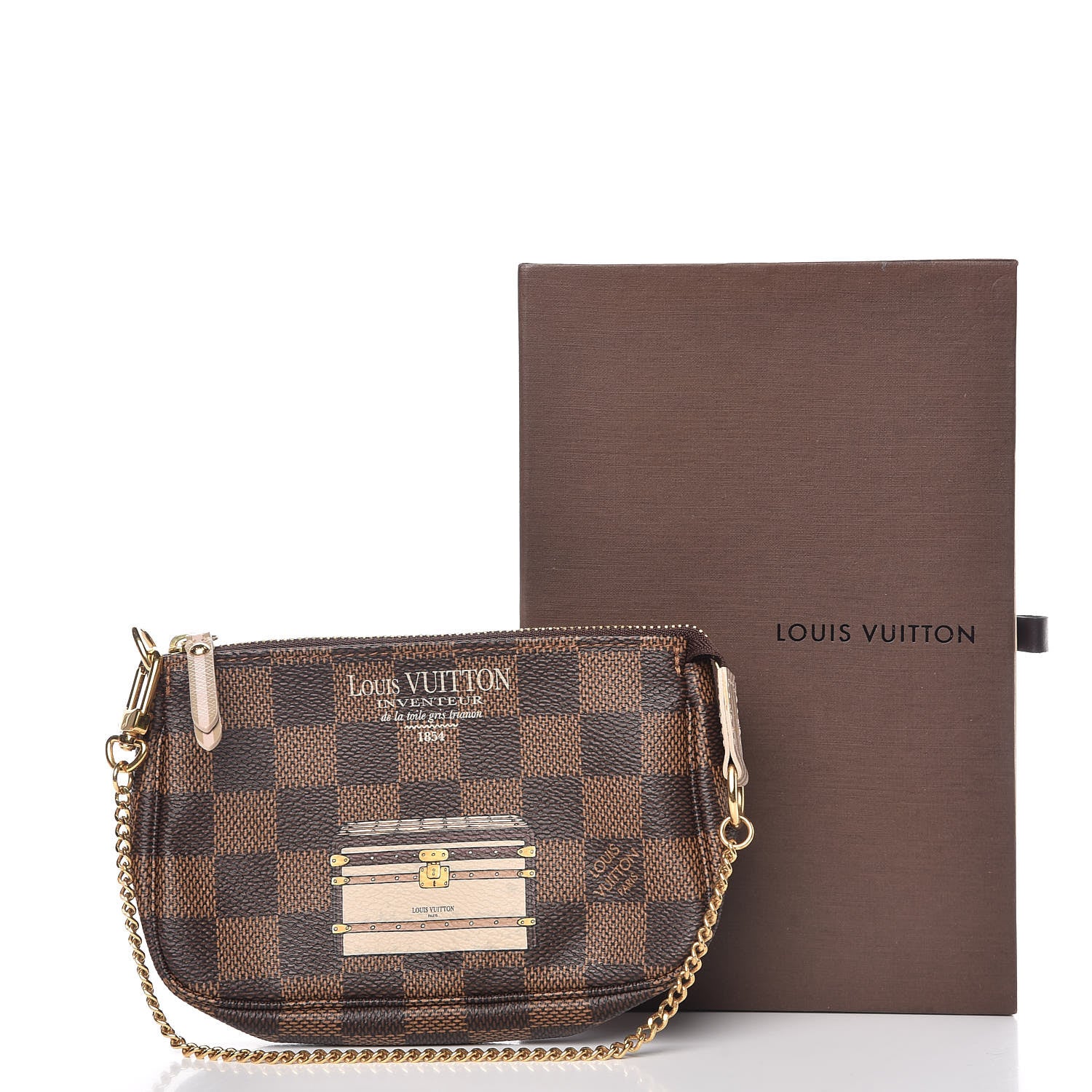 Louis Vuitton Damier Ebene Trunks and Locks Mini Pochette Accessories 10 of 10