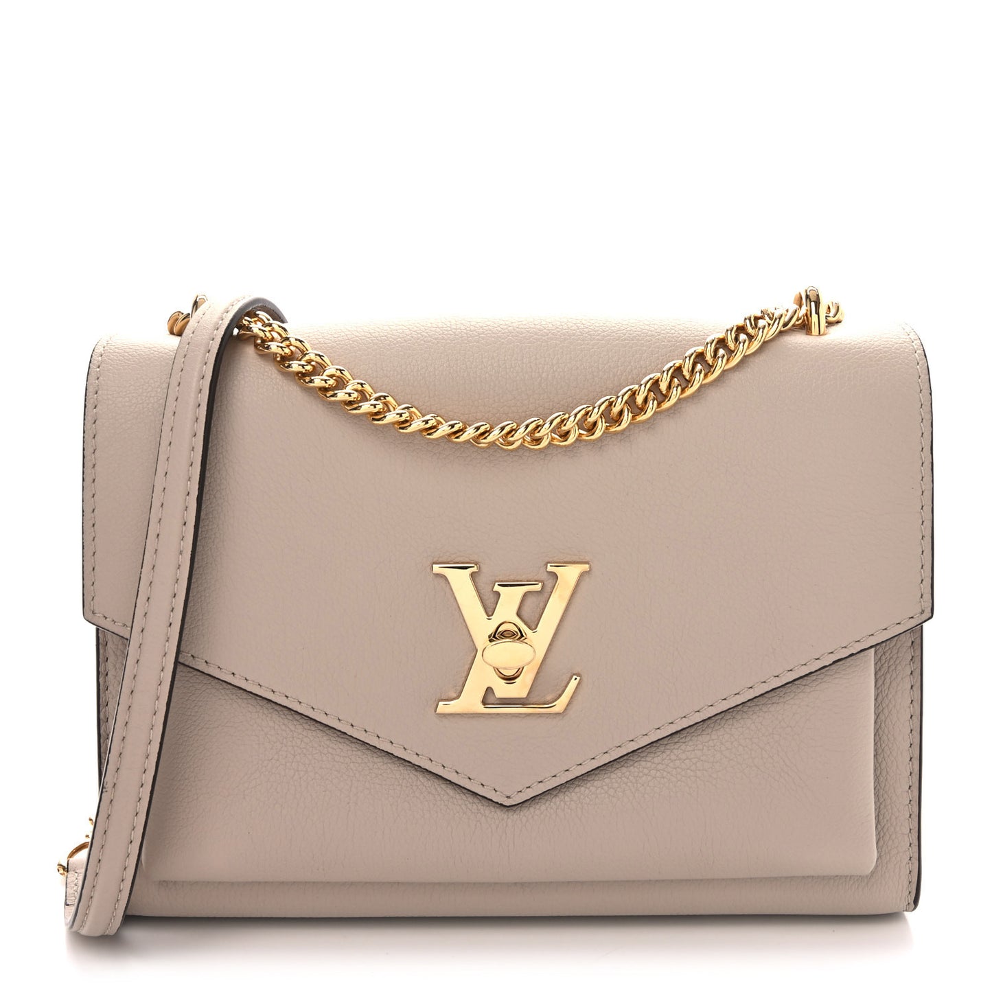 Soft Calfskin Mylockme Chain Bag BB Greige