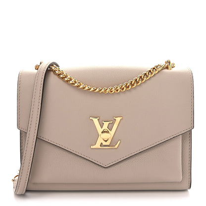 Louis Vuitton Soft Calfskin Mylockme Chain Bag BB Greige 1 of 9