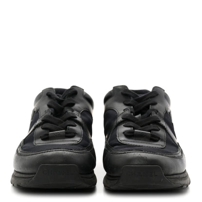 Chanel Lambskin Fabric CC Uniform Sneakers 39 Black 3 of 8