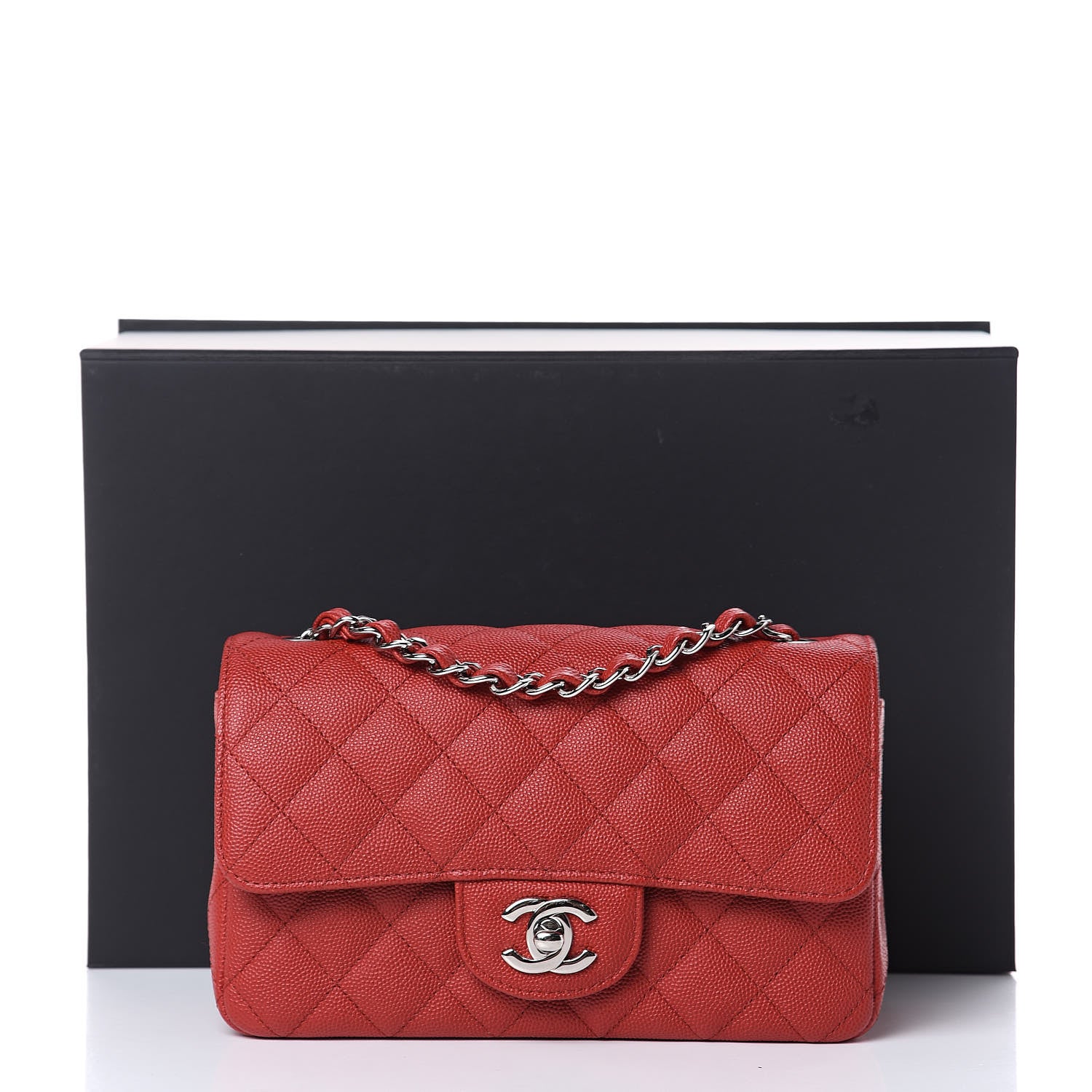Chanel Caviar Quilted Mini Rectangular Flap Red 10 of 10