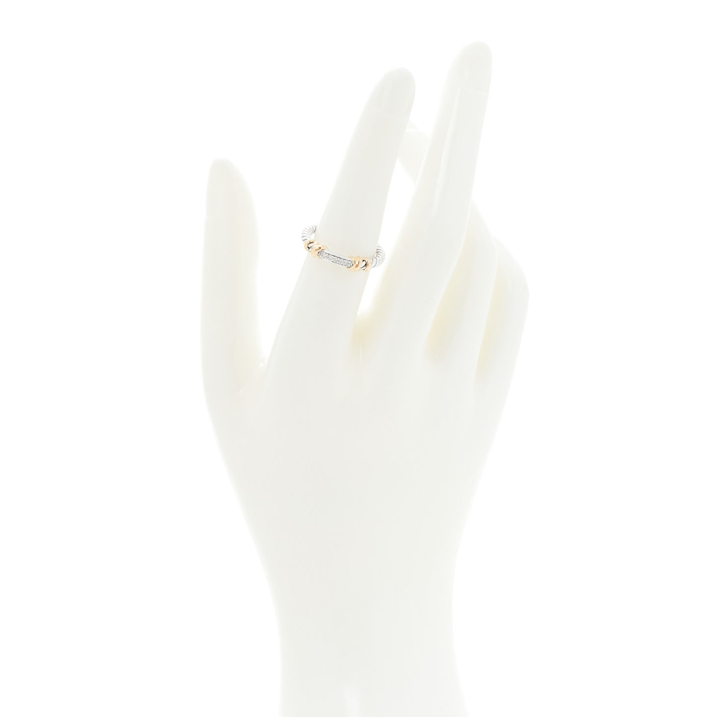 Sterling Silver 18K Yellow Gold Diamond Petite Helena Wrap Ring 54 7