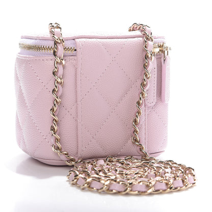 Chanel Caviar Quilted Mini Vanity Case With Chain Light Pink 3 of 10