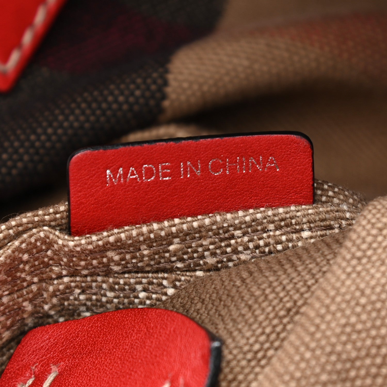 Burberry Canvas Mega Check Medium Ashby Hobo Saddle Cadmium Red 7 of 11