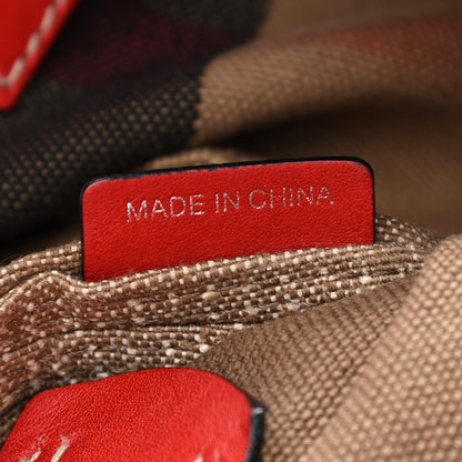 Burberry Canvas Mega Check Medium Ashby Hobo Saddle Cadmium Red 7 of 11