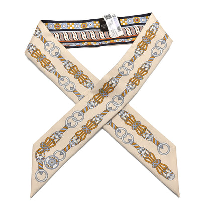 Hermes Silk Harnais En Rosace Twilly Creme Ciel Ocre 1 of 4