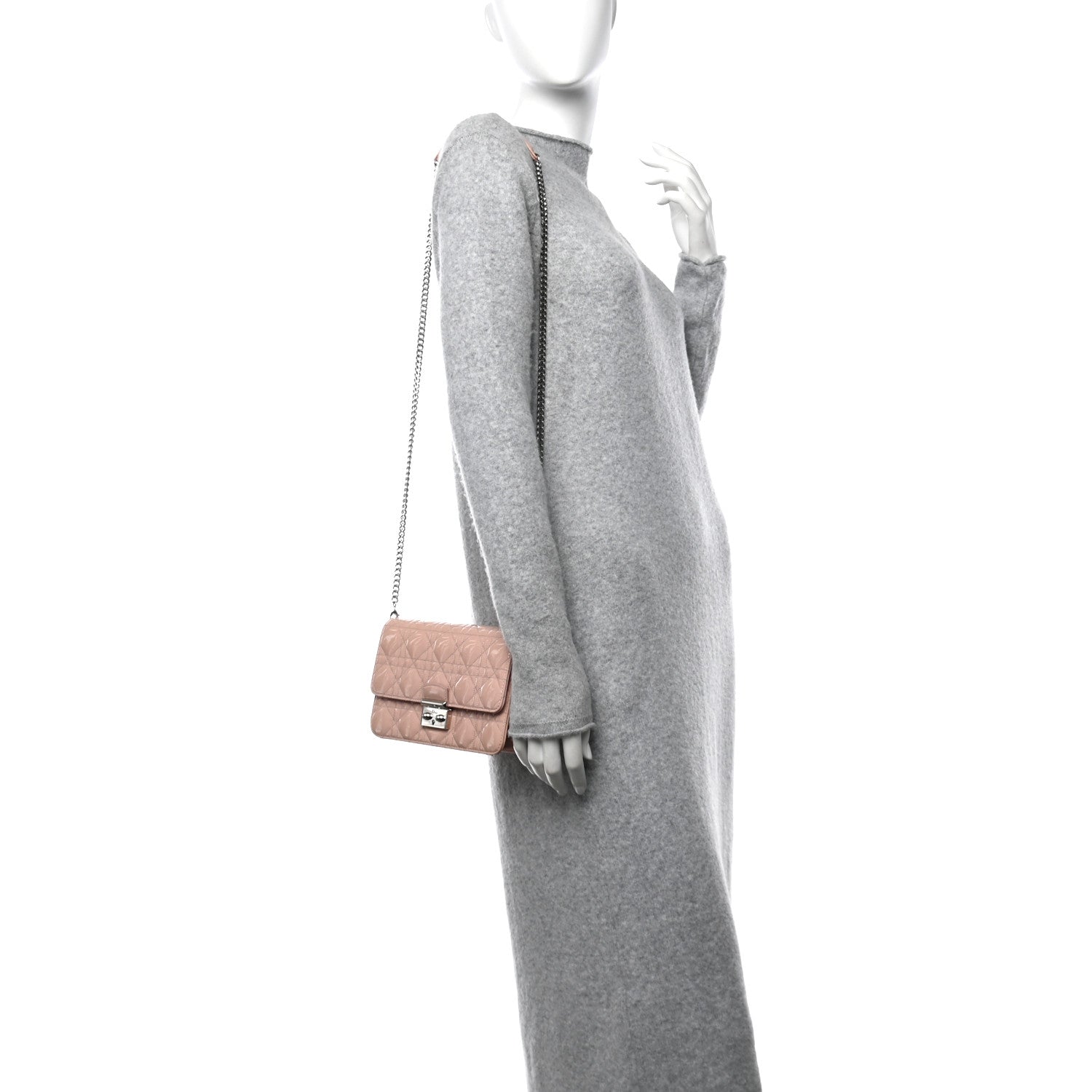 Christian Dior Patent Cannage Miss Dior Promenade Pouch Pink 2 of 16