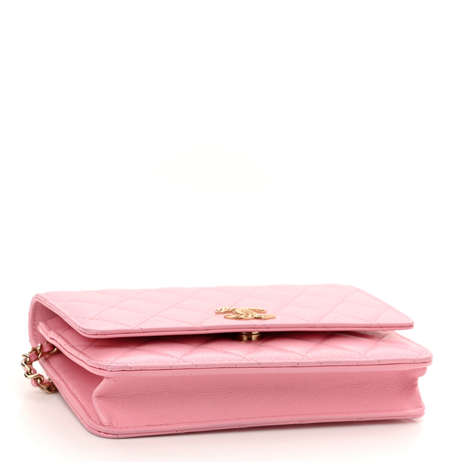 Chanel Caviar Quilted Chain CC Wallet On Chain WOC Pink 4 of 12