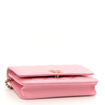 Chanel Caviar Quilted Chain CC Wallet On Chain WOC Pink 4 of 12