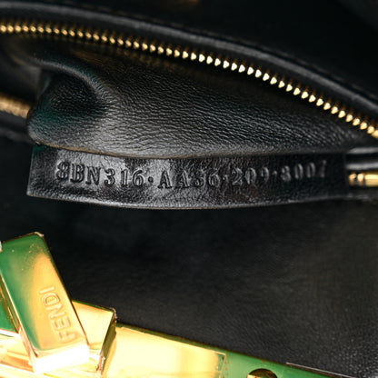 Fendi Shiny Crocodile Nappa Mini Plexi Handle Peekaboo Iconic Satchel Emerald 8 of 12