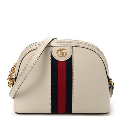 Gucci Textured Dollar Calfskin Web Small Ophidia Dome Shoulder Bag Mystic White 1 of 9