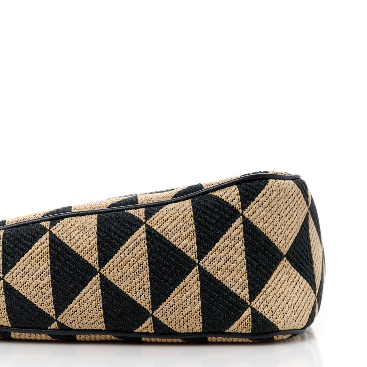 Jacquard Calfskin Triangolo Symbole Embroidered Mini Triangle Double Bag Black Corda