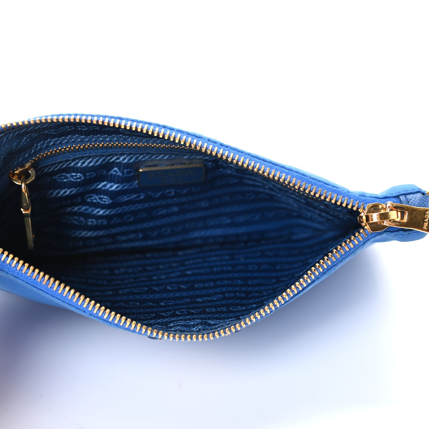 Prada Tessuto Nylon Saffiano Wristlet Azzurro 5 of 7