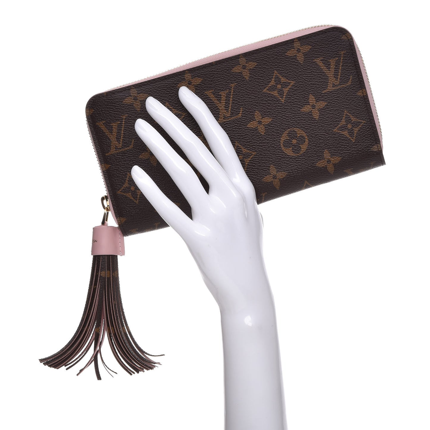 Monogram Pompon Zippy Wallet Rose Ballerine