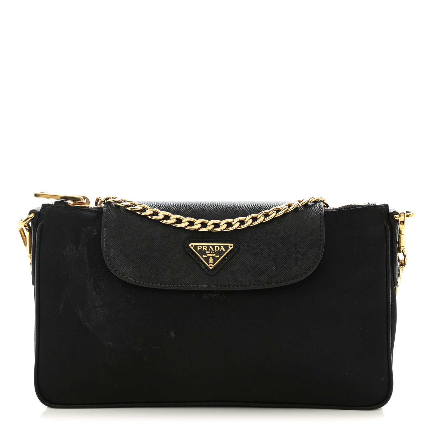 Tessuto Nylon Saffiano Crossbody Bag Black