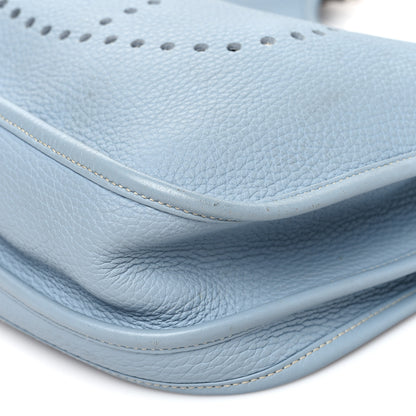 Hermes Taurillon Clemence Evelyne III PM Bleu Lin 5 of 8