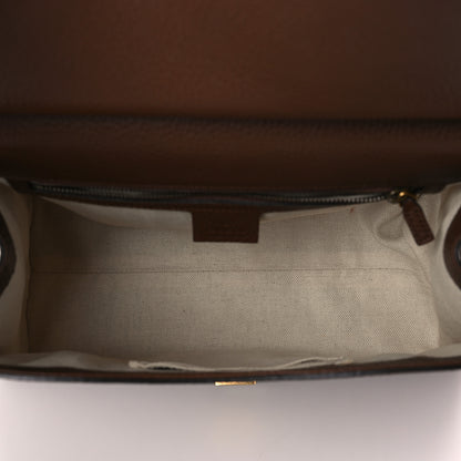 Gucci Calfskin Small GG Marmont Top Handle Bag Brown 5 of 9
