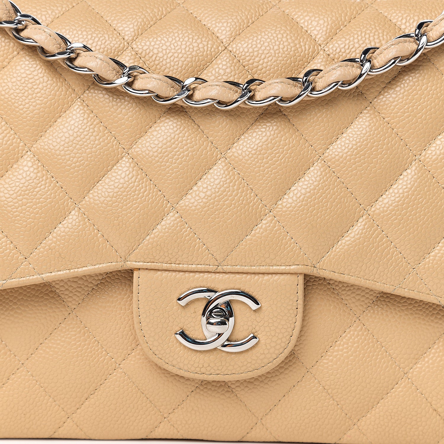 Chanel Caviar Quilted Jumbo Double Flap Beige Clair 12 of 12