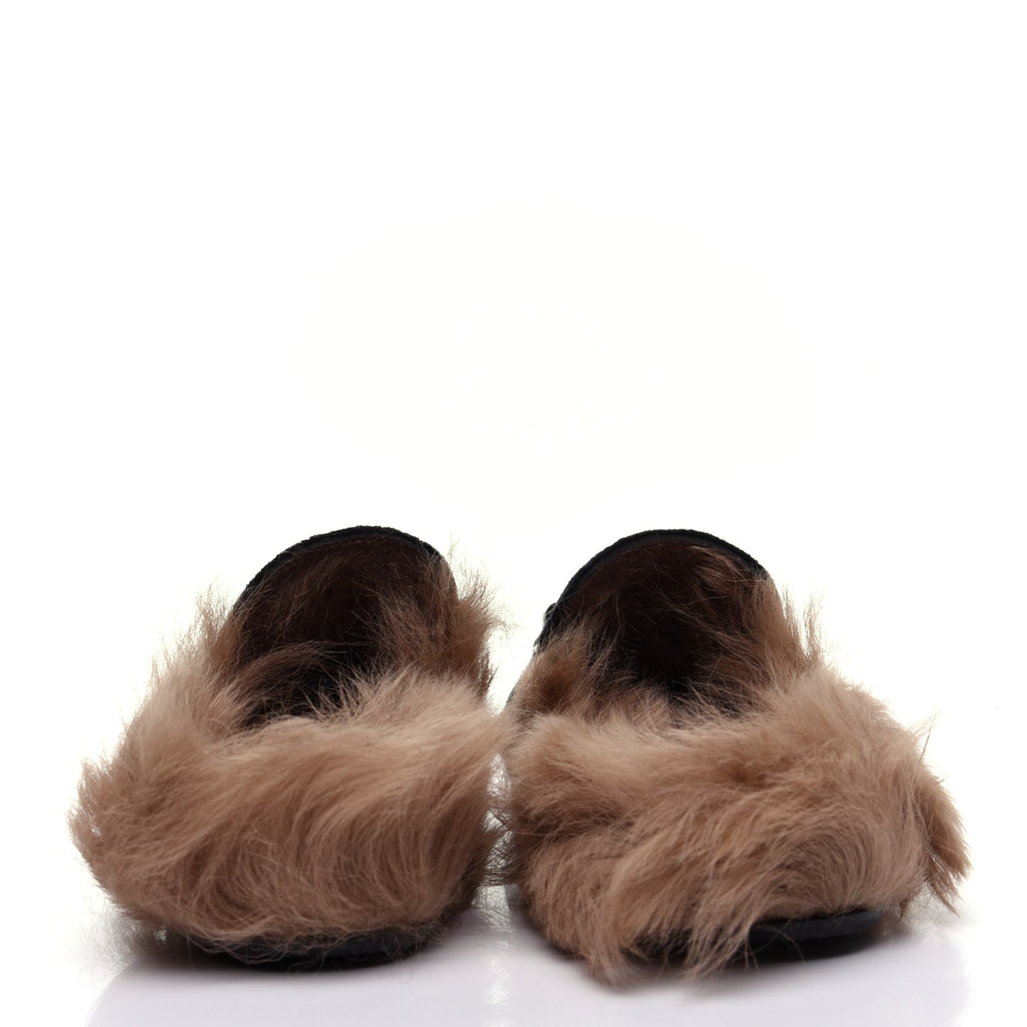 Velvet Fur Womens Princetown Slippers 35.5 Black