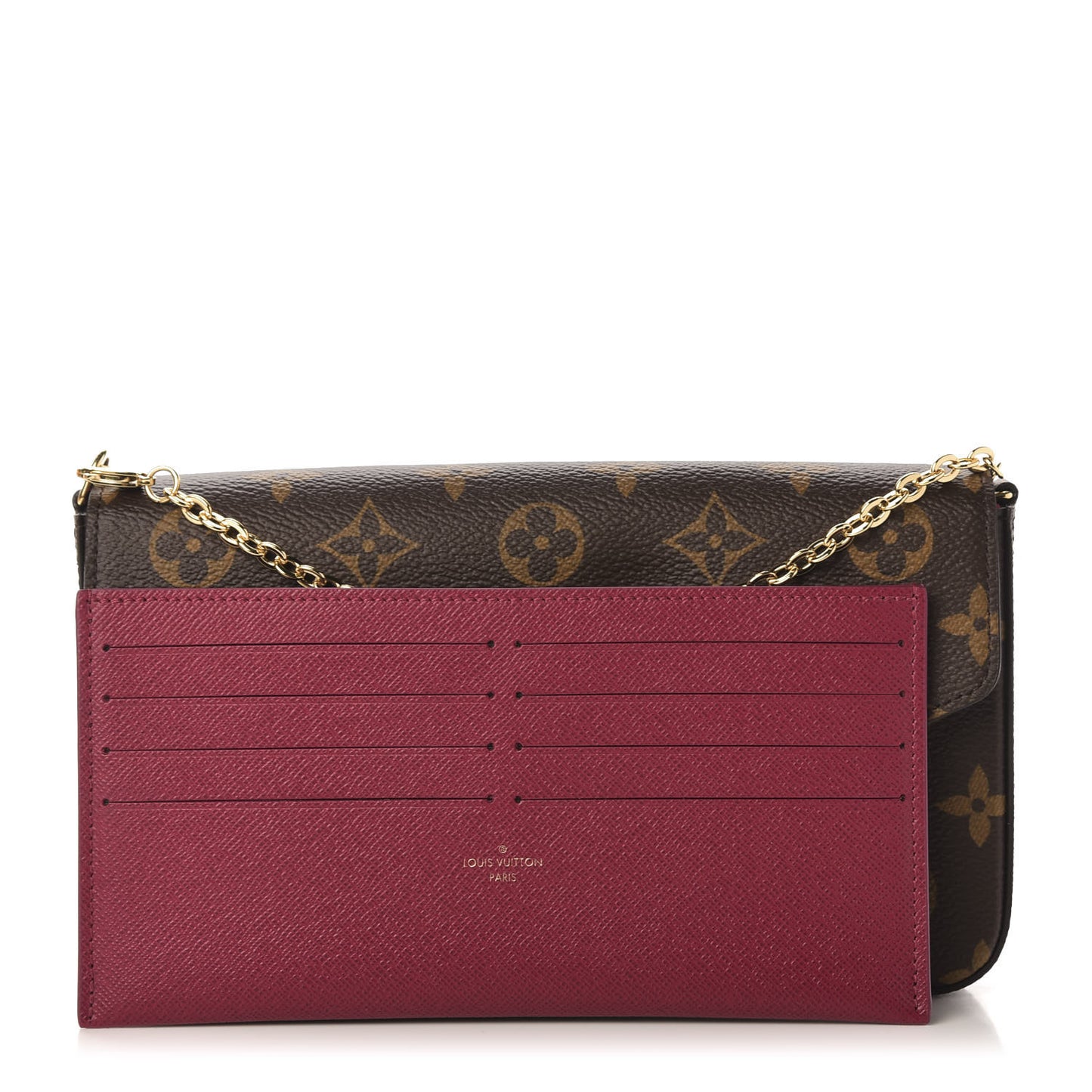 Monogram Pochette Felicie Chain Wallet Fuchsia